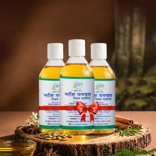 Anand Herbal Hair Transformation Pack - 3 Bottle Course + Free Shampoo