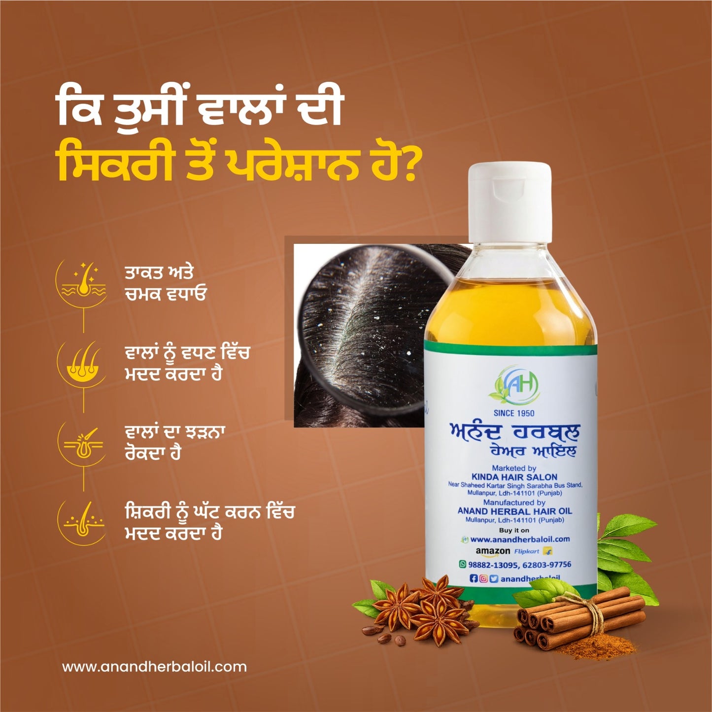 Anand Herbal Hair Oil + Anti-Dandruff Shampoo Combo (1+1 Pack)